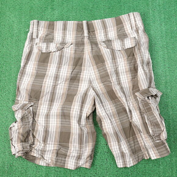 ROUNDTREE & YORKE CARGO PLAID SHORTS MENS SIZE 35 - Picture 3 of 8